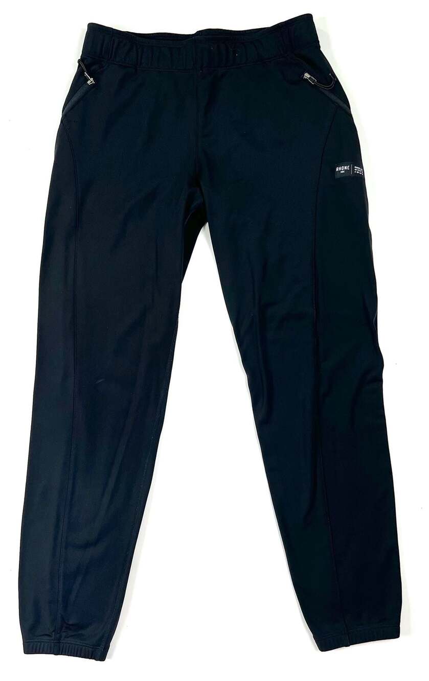 Rhone Black Athletic Track Pants Joggers with Zipper Pockets